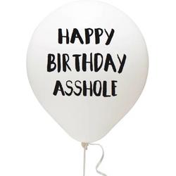 10x Ballonnen - happy birthday Asshole - verjaardag - happy birthday - zwart wit