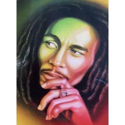 Diamond painting Bob Marley reggae 40 x 50 cm direct leverbaar volledige bedrukking ronde steentjes - nieuw - potret - bob - marley - unieke afbeelding