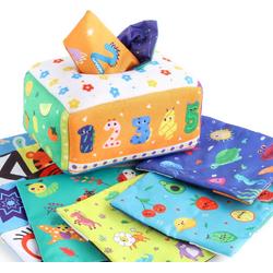 Magic Tissue Box - Baby Speelgoed - Dreumes Speelgoed - Cijfers - Alfabet - Educatief Spelen - Montessori - Baby Doekjes Spel - Zintuigen Oefenen - Cadeau Dreumes - Cadeau Peuter - Baby Spel - Zelfstandigheid Stimuleren - Ontwikkeling Fijne Motoriek