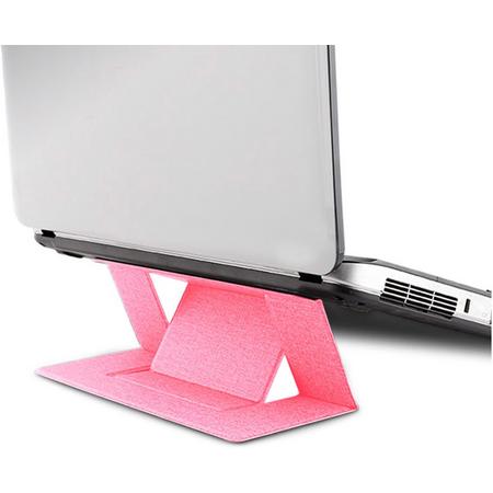 Zelfklevende Opvouwbare Laptop Standaard - Roze - Lichtgewicht