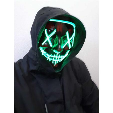 The Purge Masker Groen Verschillende kleuren Led Licht met 3 standen Carnaval Halloween