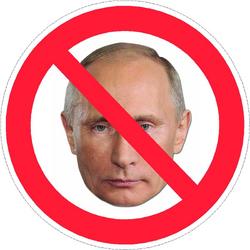 Anti Putin sticker , Verboden voor Putin sticker