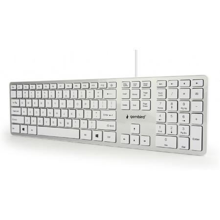 Gembird Chocolate Keyboard SlimLine, US layout, white KB-MCH-02-W