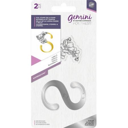 Gemini Metalen folie stempel & Clearstamp - Expressions - Letter S