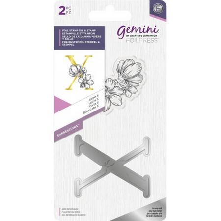 Gemini Metalen folie stempel & Clearstamp - Expressions - Letter X
