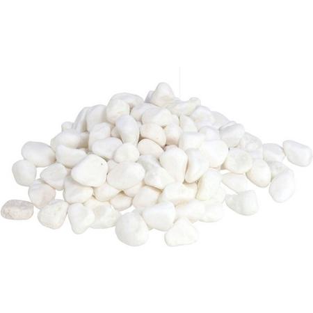 4x zakjes met witte kiezelsteentjes van 550 gram - Decoratie steentjes voor o.a aquarium of bloempot