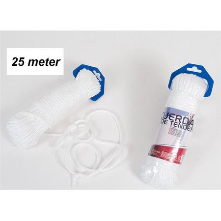 Witte touw 25 meter- Hobbytouw- Waslijn touw wit per 2 rol