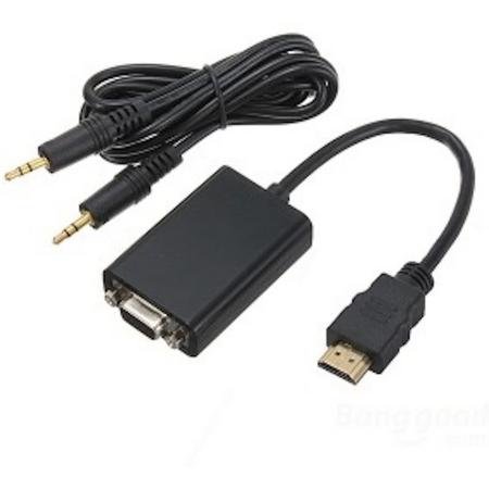 HDMI Male to VGA Female Converter met 2.5mm Audio Jack