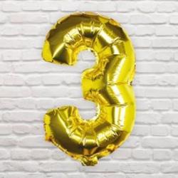 Balloon - Gold Foil Number - 3