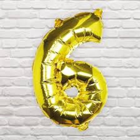 Balloon - Gold Foil Number - 6