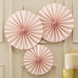 Fan decoratie - Pastel Perfection - Roze (3 stuks)