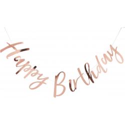 Slinger - Happy Birthday rosé goud 1,50 meter