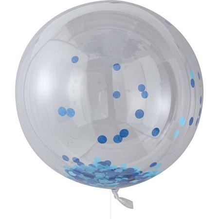 XL ballon gevuld met blauwe confetti (3 stuks)