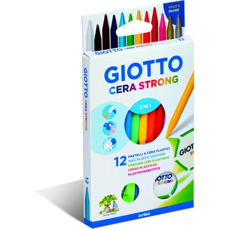 Giotto GIOTTO CERA STRONG WAX CRAYON ERASABLE BOX OF 12 PCS
