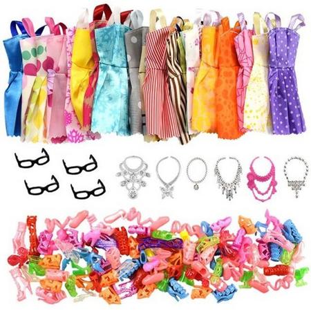 Barbie Pop - Barbie Kledingset - Barbie Kleren - Barbie Jurkjes - Poppenkleren - Modepoppen - 32 Accessoires