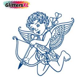 GlittersXL - Temporary Tattoo Cupido (8x11 cm) [Semi-Permanente Neptattoo - Tijdelijke tatoeage - Nep Fake Tattoos - Water overdraagbare festival sticker henna outfit tattoo - Glitter tattoo - Volwassenen Kinderen Jongen Meisje]