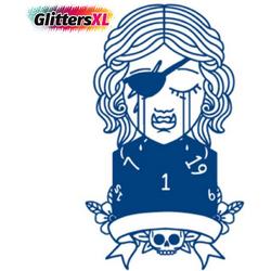 GlittersXL - Temporary Tattoo Piraat Vrouw (8x11 cm) [Semi-Permanente Neptattoo - Tijdelijke tatoeage - Nep Fake Tattoos - Water overdraagbare festival sticker henna outfit tattoo - Glitter tattoo - Volwassenen Kinderen Jongen Meisje]