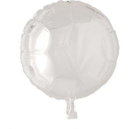Folieballon Wit Rond, 43cm