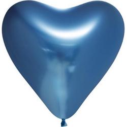 Globos Nordic Ballonnenset Hart 30 Cm Chroom/blauw 100-delig