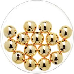 15x stuks metallic sieraden maken kralen in het goud van 8 mm - Kunststof waskralen voor armbandje/kettingen