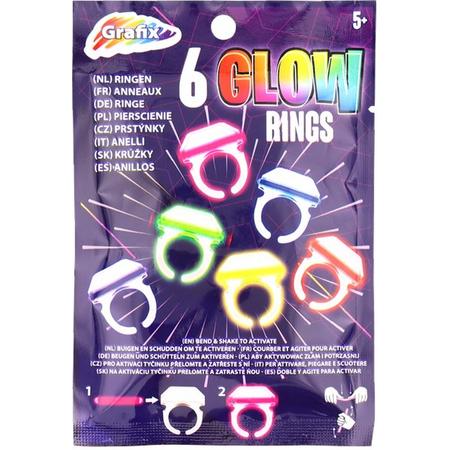 Party pack - Glow in the dark ring - 6 stuks - feest ring