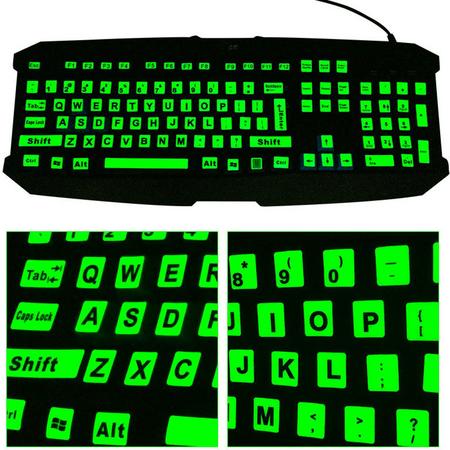 Glow In The Dark Toetsenbord Stickers - Geschikt voor PC & Laptop
