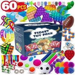 Goplay Fidget Toys Pakket - Fidget toys - 60 stuks - Fidget Toy Box - Set voor Kinderen & Volwassenen - Pop it - Speed cube