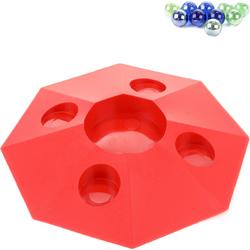 Rode knikkerpot met knikkers 22 cm - Speelgoed knikker pot vulkaan - Knikkeren