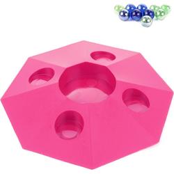 Roze knikkerpot met knikkers 22 cm - Speelgoed knikker pot vulkaan - Knikkeren