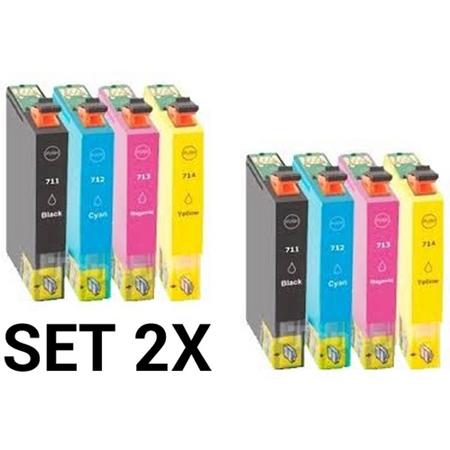 ACTIE: Epson T0715 inkt cartridges Multipack (2x4st) - Huismerk