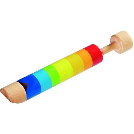 Goki Houten fluit met zuiger: regenboog 16,5 cm