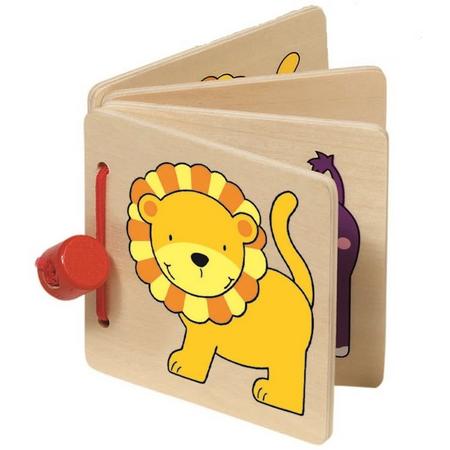 Goki Houten mini boekje: leeuw