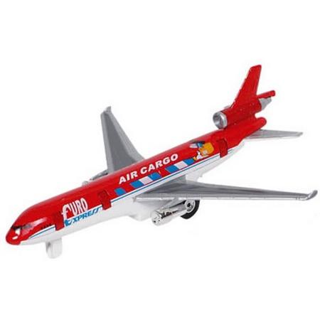 Goki Metalen vliegtuig 19 cm rood