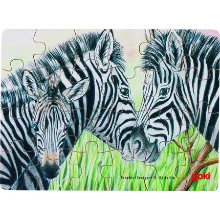 Goki Puzzel wilde dieren: zebra 24-delig