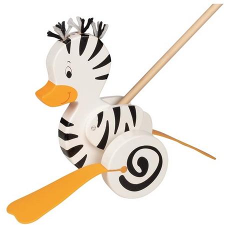 Goki Zebra-duck, push along animal