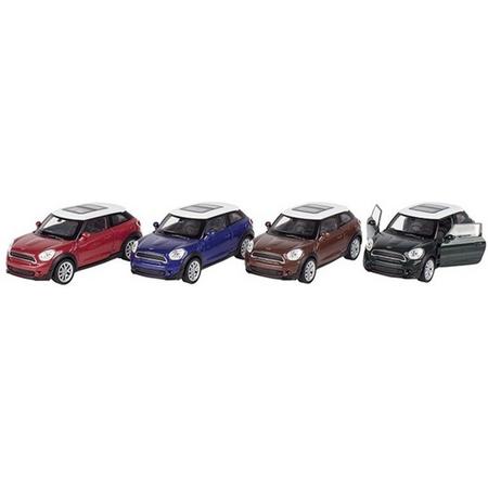 Modelauto Mini Cooper S Paceman blauw 11 cm - speelgoed auto schaalmodel