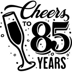 Sticker - Cheers to 85 years - 20x20cm - wit - 1 stuks - stickers - verjaardag - verjaardag decoratie - verjaardag versiering - feest - feest versiering - feestartikelen - raamstickers - raamsticker - Stickers volwassenen