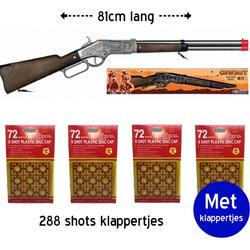 Gonher klappertjespistool geweer van 81cm lang met 288 schots klappertjes