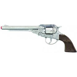 Speelgoed revolver cowboy 8 schots 27,5 cm zilver