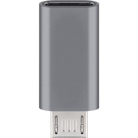 Goobay 55553 kabeladapter/verloopstukje USB Micro B USB C Grijs