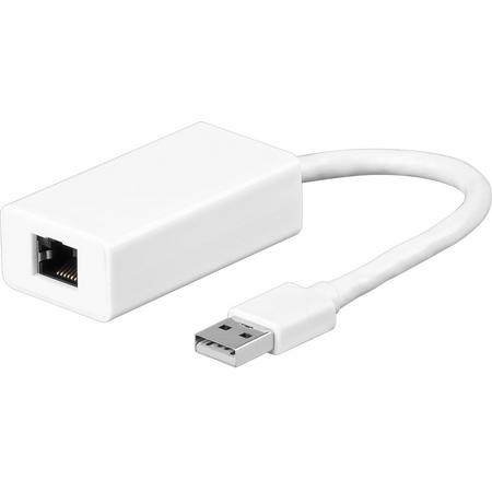 Goobay USB naar RJ45 Ethernet LAN adapter - USB2.0 / wit - 0,10 meter