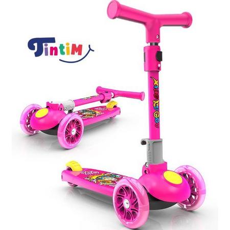 Kinderstep 3 wielen met superleuke print / Led wielen/ meisjes