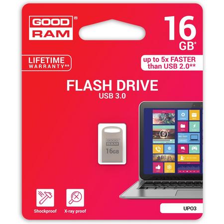 Goodram 16GB USB 3.0 16GB 3.0 (3.1 Gen 1) USB-Type-A-aansluiting Zilver USB flash drive