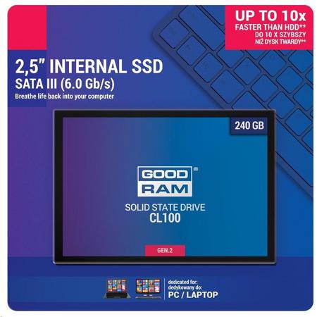 SSD Goodram CL100 240GB ( 500MB/s Read 320MB/s)