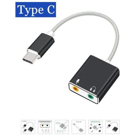 USB-C / Type-C naar Jack 3.5mm koptelefoon microfoon geluid kaart