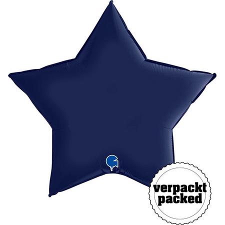 Folieballon - Grabo Navy Blue Star - 90 cm