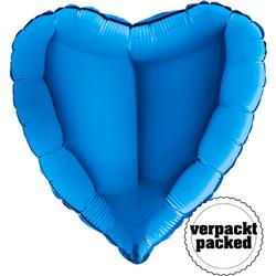Grabo - Folieballon hartvorm Blauw - (90 cm)