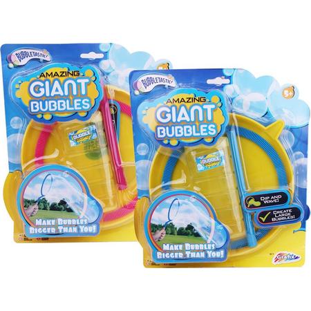 Mega Bellenblaas - Amazing Giant Bubbles - Speelgoed - inclusief zeepsop 249ML - Blauw & Roze