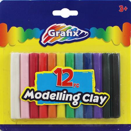 Grafix - modelleer klei - 12 kleuren