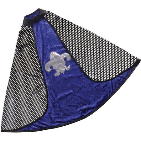 Luxe omkeerbare blauwe ridder cape voor jongens - Verkleedattribuut